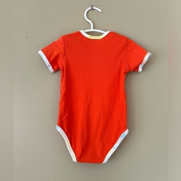 Harley-Davidson red/pink tie dye baby girl onesie matching bib size 12 months - Picture 4 of 9